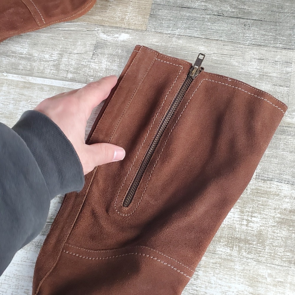 ROAN Charity Womens Knee High Boots Sz 8 Brown Leather Comfort Side Zip - Picture 13 of 16